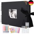 Produktbild: Fotoalbum zum Selbstgestalten, Scrapbook 80 Schwarze Seiten Fotobuch zum