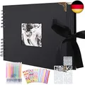 Produktbild: Fotoalbum zum Selbstgestalten, Scrapbook 80 Schwarze Seiten Fotobuch zum