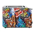 Produktbild: Exquisit Gutfels TOAST 3010G ToasterGraffiti-Look mit Brötchenaufsatz