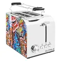 Produktbild: Gutfels TOAST 3010 G | Toaster 2 Scheiben mit Brötchenaufsatz | 7 Leistungsstufen | 850 W | Auftau-, Aufwärm-, Stoppfunktion | Toaster Design Graffiti-Style