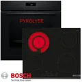 Produktbild: BOSCH Elektro-Herd-Set Pyrolyse Herdset Autark Backofen Selbstreinigung +Glaskeramik Kochfeld, Pyrolyse-Selbstreinigung, Pyrolyse + Hydrolyse