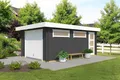 Produktbild: Garage Pultdach 44 mm Canberra mit Schwingtor grau 422x600 cm Lasita