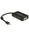 Produktbild: Delock 0.16m DisplayPort/Displayport + HDMI + DVI Adapter mini Displayport 1.1 Stecker > / / Buchse Passiv schwarz (62623)