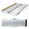 Produktbild: Rollstuhlrampe Schwellenrampe Auffahrrampe 272kg 122cm klappbar leicht Alu