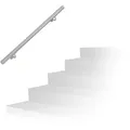 Produktbild: Handlauf, 201er Edelstahl, Matt, Rundes Treppengeländer, Innen & Außen, 100 Cm, Ø 38 Mm, Mit Halterung, Silber - Relaxdays