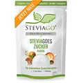 Produktbild: STEVIAGOES Zucker (Classic) - der 1:1 Zuckerersatz aus Erythrit+Stevia (98% Reb-A), 0 Kalorien, vegan, geeignet für Keto Diät und Low Carb Diät, 1kg, Beutel