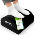Produktbild: feela.® Fußstütze Schreibtisch [VERGLEICHSSIEGER] – Ergonomische Fußhocker mit Premium-Schaumkern - Rutschfester, Höhenverstellbares, Schreibtisch Zubehör fürs Home office und Gaming (Schwarz)