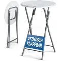 Produktbild: Casaria Stehtisch Bistrotisch Klappbar 60cm Marmor Optik Weiß Grau