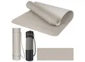 Produktbild: EliteAthlete® Yogamatte - Sportmatte - Fitnessmatte - Gymnastikmatte gepolstert & rutschfest für Fitness, Pilates - Yoga Matte - 183 cm x 61 cm x 0.6 cm - Trainingsmatte inkl. Transportgurt + Tasche - Spring - Cappuccino