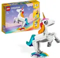 Produktbild: LEGO 31140 Creator 3in1 Magisches Einhorn Spielzeug, Seepferdchen, Pfau, Regenbogen-Einhorn-Tierfiguren, Geschenk für Mädchen und Jungen, baubares Spielzeug