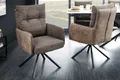 Produktbild: riess-ambiente Polsterstuhl BIG GEORGE taupe/schwarz– Samt & Strukturstoff, mit Federkern (Einzelartikel, 1 St), inkl. Armlehnen, Metall-Füße und 360° drehbar – ideal fürs Esszimmer
