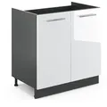 Produktbild: Vicco Spülenunterschrank, Weiß Hochglanz, Anthrazit, Holzwerkstoff, 1 Fächer, Rechteckig, 80x82x51.6 cm, Küchen, Küchenmöbel, Küchenschränke, Küchenunterschränke