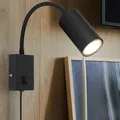 Produktbild: Wandstrahler Wandlampe Schlafzimmerleuchte Nachtlicht schwarz beweglich H 44 cm