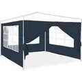 Produktbild: Seitenwand Für Pavillon 4er Set, 2x3m, Seitenteile, Fenster & Reißverschluss, Wasserdicht, Pe-kunststoff, Blau - Relaxdays