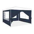 Produktbild: Relaxdays Seitenwand für Pavillon 4er Set, 2x3m, Seitenteile, Fenster & Reißverschluss, wasserdicht, PE-Kunststoff, blau