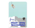 Produktbild: DUKAL Spannbettlaken Spannbettlaken aus hochwertigem DOPPEL-Jersey, 100% Baumwolle, Doppel-Jersey, Gummizug: rundum, (1 Stück), 90x200 - 100x200 cm, mit Spannumrandung, Made in Germany