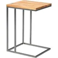 Produktbild: Beistelltisch, Eiche, Edelstahl, Holz, Metall, Wildeiche, massiv, rechteckig, eckig, 43x62x38 cm, Wohnzimmer, Wohnzimmertische, Beistelltische, Beistelltische Metall