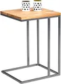 Produktbild: M2 Kollektion Beistelltisch Finn, Gestell Metall Edelstahloptik, Deckplatte Wildeiche massiv geölt, 22mm, stabverleimt