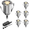 Produktbild: ledscom.de LED Boden-Einbauleuchte BINO für außen, IP67, 32mm Ø, warmweiß, 6er Set