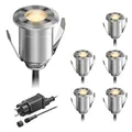 Produktbild: ledscom.de LED Boden-Einbauleuchte BINO für außen, IP67, 32mm Ø, warmweiß, 6er Set