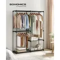 Produktbild: SONGMICS Kleiderschrank offen, Kleiderständer Garderobe 3 Hängefächer - Schwarz