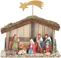 Produktbild: PEARL Weihnachtskrippe: Weihnachts-Krippe (10-teilig) mit handbemalten Porzellan-Figuren (Weihnachtskrippe Figuren, Krippenfiguren Set, Weihnachtspyramide)