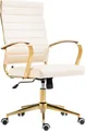 Produktbild: CLP Bürostuhl Havanna Kunstleder höhenverstellbar und drehbar edle Gold-Optik,creme