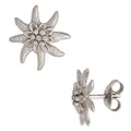 Produktbild: JOBO Ohrstecker Edelweiß 925 Sterling Silber rhodiniert mattiert Ohrringe