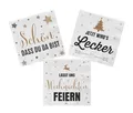 Produktbild: Servietten 60 Stück mit 3 verschiedenen Motiven - Weihnachten - Tischdeko Papierservietten 3er Set mit Spruch - Papier Tuch 3-lagig mit Text bedruckt