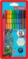 Produktbild: STABILO Filzstift Premium-Filzstift - STABILO Pen 68 - 10er Pack - 10 Farben, Made in Germany