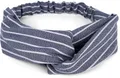 Produktbild: styleBREAKER Damen Haarband mit Streifen Muster, Twist Knoten und Gummizug, Stirnband, Headband, Pinup, Rockabilly 04026038, Farbe:Dunkelblau