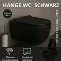 Produktbild: Hänge WC Schwarz Matt Softclose Deckel  Wand WC Tornado Spülung Spülrandlos NEU