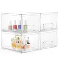 Produktbild: Schubladen Organizer Bad 4 Stück Stackable Acryl Badezimmer Organizer mit 32 ...