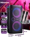 Produktbild: Hisense Party Storm 1 Bluetooth-Lautsprecher (Karaoke Modus inkl. 2 Mikrofone, 300W, 15 Stunden Akkulaufzeit)