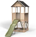 Produktbild: EXIT Panorama 500 Holz Spielhaus, mit Rutsche & Sandkasten, Spielhaus für Draußen,Holz, Kinder