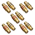 Produktbild: deleyCON 10 Stück Cinch RCA Kupplung als Set - 5X Schwarz + 5X Rot - Audio Video Adapter - Buchse zu Buchse - Verbindungsstück
