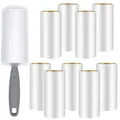 Produktbild: Omtofo 9 Rollen 540 Blatt Fusselrolle mit 1 Staubschutzhüllen + 1 Abroller, Extra Klebrig Lint Roller, Fusselrolle Tierhaare, Fusselroller für Kleidung, Haare, Sofa, Bett, Katzenhaare, Hundehaare