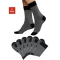 Produktbild: Socken H.I.S, Damen, Gr. 35-38, schwarz-weiß (schwarz, ecru), Baumwolle, Baumwollmischung, Elasthan, Polyamid, geringelt, elastisch, Socken Socken, mit druckfreiem Bündchen