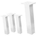 Produktbild: ML-DESIGN Tischbein 4er Set Tischbeine schräg Möbelfüße und Tischgestell aus Stahl, Bankkufen I-Design 42cm Weiß glänzend Möbelbeine 96° Neigung weiß 14 cm x 42 cm