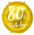 Produktbild: Luftballon 80. Geburtstag Gold Ballon Zahl 80 Folienballon 80th Birthday Gebu...