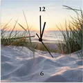 Produktbild: ARTland Wanduhr auf Alu Quarzuhr - schwarzer Zeiger Ostseestrand Größe: 30x30 cm