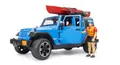 Produktbild: Bruder 02529 Jeep Wrangler Rubicon blau Kajak + Figur Geländewagen SUV