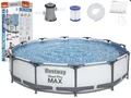 Produktbild: Bestway Steel Pro Frame Pool Schwimmbecken Gartenpool 366x76 Filtrer Pumpe Set