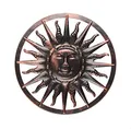 Produktbild: Spetebo Solar Wandbild Sonne - ca. Ø 40 cm - Metall Garten Wand Dekoration im Antik Look - Gartendeko beleuchtet