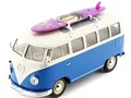 Produktbild: Welly 1:24 1962 Volkswagen Classical Bus mit Surfbrett rot/Weiss