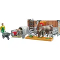 Produktbild: Bruder 62611 bworld Kuh- und Kälberstall mit Landwirt