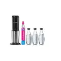 Produktbild: CRYSTAL 3.0 Wassersprudler titan, Vorteilspack inkl 3x Glasflasche, 1x Quick-Connect Zylinder