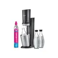 Produktbild: SodaStream Crystal 3.0 Titan Wassersprudler mit CQC CO2-Zylinder und 3x Glaskaraffe