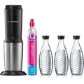 Produktbild: Crystal 3.0 Wassersprudler Vorteilspack mit 3 Glaskaraffen, schwarz 1016413490 - Sodastream