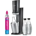 Produktbild: SodaStream Wassersprudler Crystal 3.0 - Vorteilspack, (Set, 5-tlg), mit Quick Connect CO2-Zylinder und 3x Glaskaraffe 0,7 L schwarz